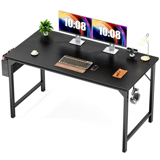 Modern Simple Style Wooden Work Office Desks with Storage,47 Inch,Black