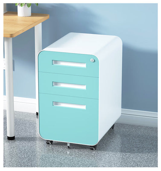 3 Drawer Mobile File Cabinet Under Desk Office,Simple Style Versatile Storage Cabinet for Legal/Letter/A4 Files, 5 Wheel Design Anti-Tilting Cold Rolled Steel Waterproof Moisture-Proof