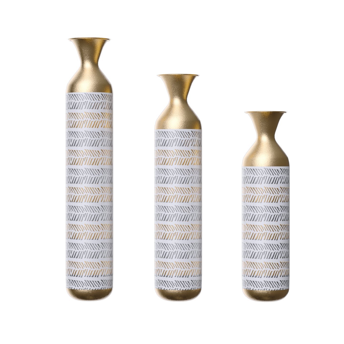 High Floor Vase Flowers - 24/28.7/33.5' Oversized Floor Vase Set of 3 Large Metal Glazed Vases Pampas Prairie Twigs Vintage Grey Oversized Vases Living Room Bedroom Family Farmhouse