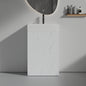 Roca 20' White Marble Bathroom Vanity with Ceramic Sink, Freestanding Bathroom Cabinet for Modern Bathroom, KD