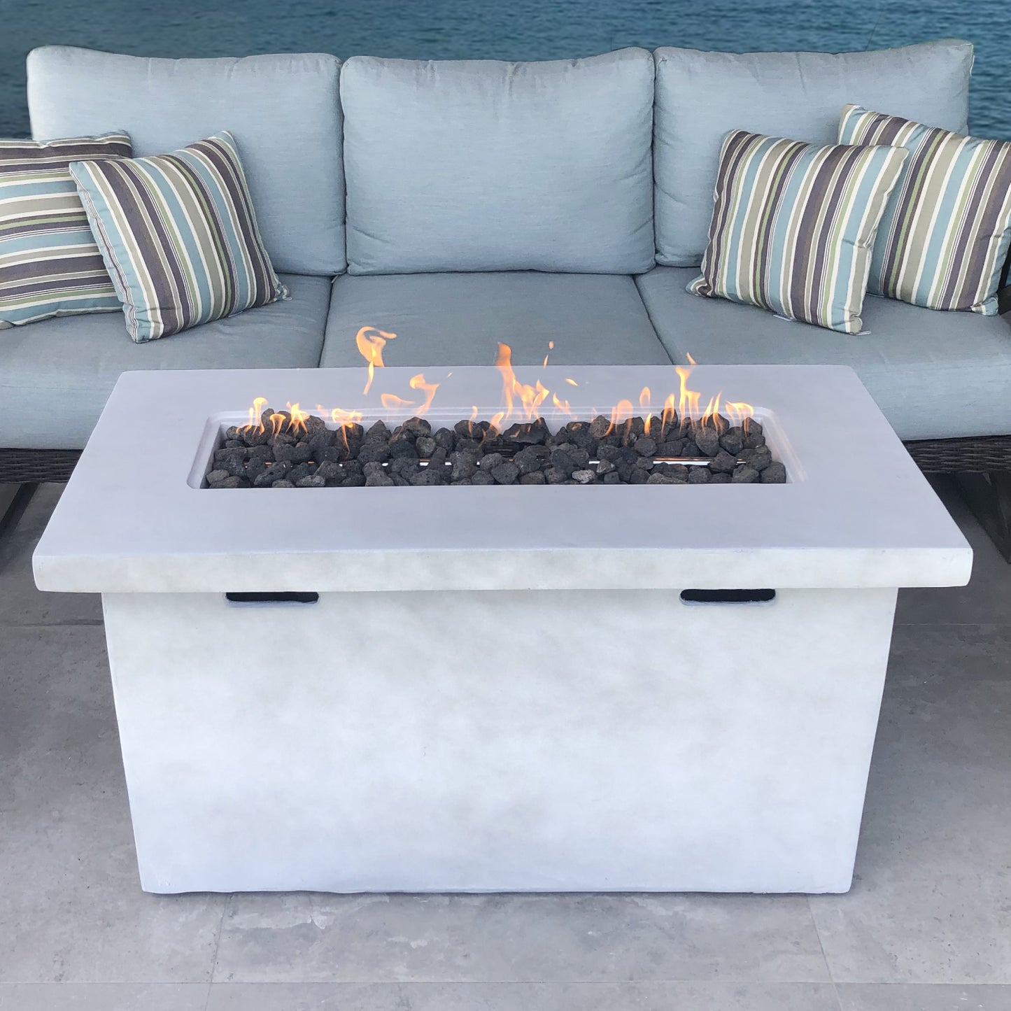 25' H x 42' W Fiber Reinforced Concrete Propane Outdoor Fire Pit Table