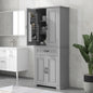 Bathroom Storage Cabinet with Doors and Drawer, Multiple Storage Space, Adjustable Shelf, Grey (Old Sku:WF308204AAE)