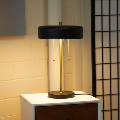 Bedroom Table Lamp Nordic Home Creative Romantic Warm Study Room Desk Bedside Lamp, Obni Table Lamp with Black outer and White inner 110~120V