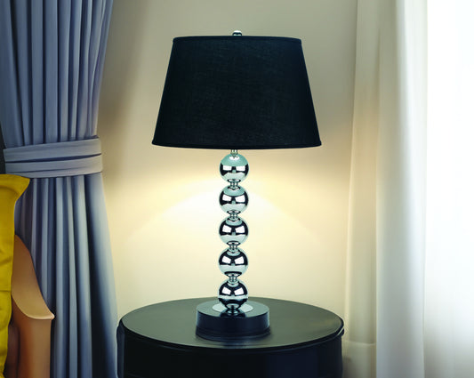 Modern Sleek Table Lamp Reflective Spheres Catch the Eye 1pc Black Silver