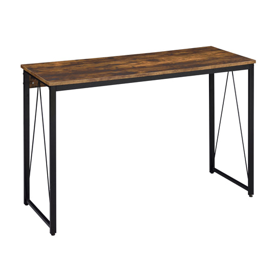 Weathered Oak and Black 47.5' Writing Desk with Metal Sled Base
