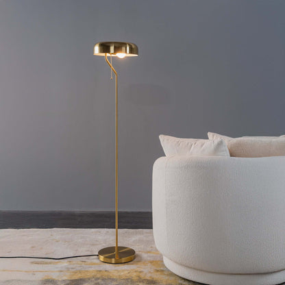 Tall Corner Floor Lamp for Living Room, Bedroom & Office Space Illumination, Spectra Floor Lamp - Gold outer and White inner 110~120V