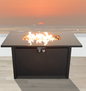 43' Smoked Glass Metal Rectangle Fire Pit (Black)