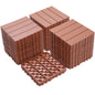 Plastic Interlocking Deck Tiles, 12.00'x12.00'(Pack of 44 ), Patio Flooring Outdoor Waterproof All Weather Use for Garden Poolside Front/Back Yard, Mahogany Colour