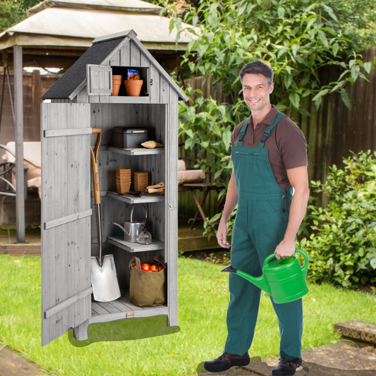XWT007 Outdoor Storage,  Perfect to Store Patio Furniture, for Backyard Garden Patio Lawn , Natural Color 30.31'X 20.48'X 65.75'