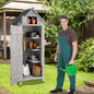 XWT007 Outdoor Storage,  Perfect to Store Patio Furniture, for Backyard Garden Patio Lawn , Natural Color 30.31'X 20.48'X 65.75'
