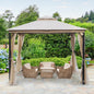 10X10FT Softtop Metal Gazebo with Mosquito Net,Sturdy Heavy Duty Double Roof Canopy,Galvanized Steel Design Outdoor Tent,Suitable for Gardens,Patio,Backyard