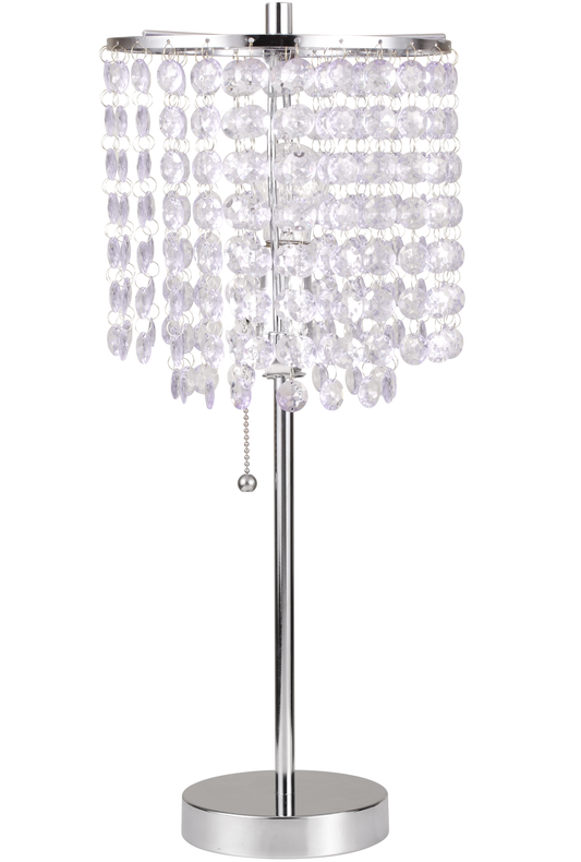 19'H CHROME CRYSTAL INSPIRED PULL TABLE LAMP (1PC/CTN) (0.43/4.22)