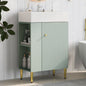 21.6' Green Bathroom vanity, Combo Cabinet, Bathroom Storage Cabinet, Single Ceramic Sink, Left side storage