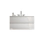 TIA 36' Wall Mount Glossy White Bathroom Vanity with Ceramic Sink with Three Faucet Holes, Large Storage Floating Bathroom Vanity for Modern Bathroom, Pre-assembled