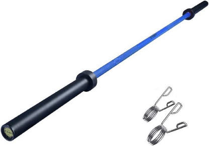 7.2Ft Barbell Bar for 2' Olympic Plates, Home Gym Weightlifting Bar Solid Chrome Weight Bar 5Ft Fitness Training Curl Barbell