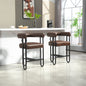 House Hold Bar Stools Set of 2, Modern Bar Stool with Back, Black Metal Frames, Upholstered Bar Stools for Kitchen Island, Pub, Club (Dark Brown PU)