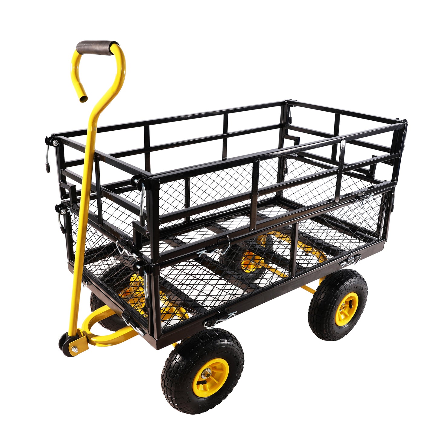 Wagon Cart Garden cart trucks make it easier to transport firewood Yellow+Black