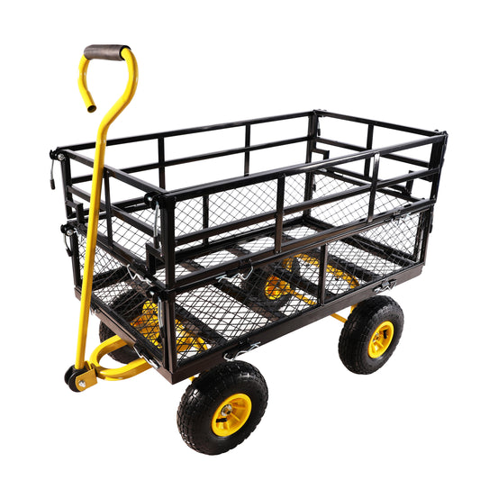Wagon Cart Garden cart trucks make it easier to transport firewood Yellow+Black