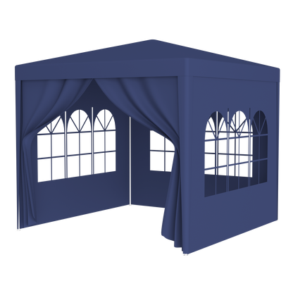 10'x10' Party Tent Outdoor Heavy Duty Gazebo Wedding Canopy + 4 Removable Walls ,Blue