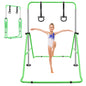 Green Multi-Functional Adjustable Height Children's Horizontal Gymnastic Bar With Bear Rings