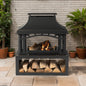 Steel wood outdoor fireplace garden wood burning chimney