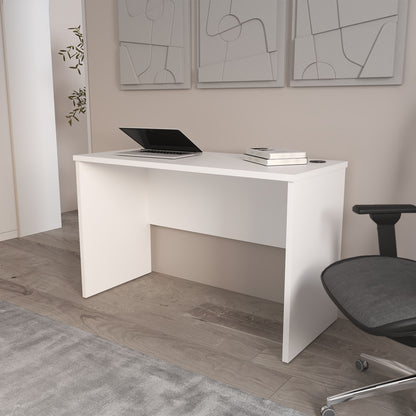 FM FURNITURE Rough Rock Minimalist Home Office Work Desk with Cable Management . White