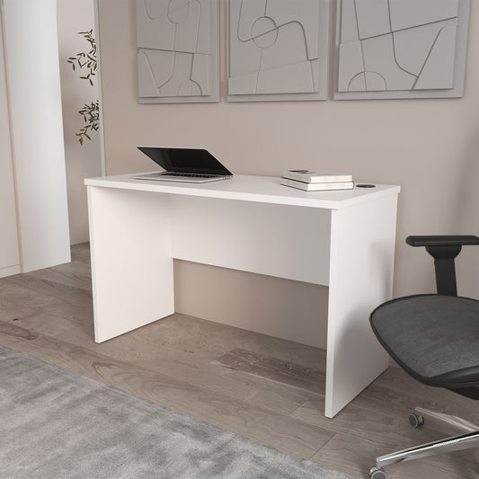 FM FURNITURE Rough Rock Minimalist Home Office Work Desk with Cable Management . White
