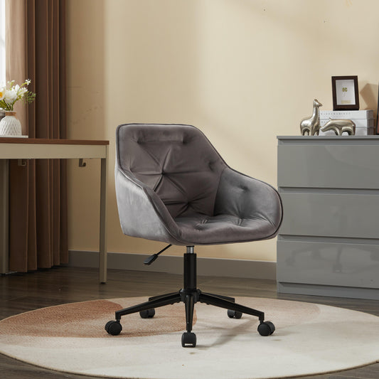 Velvet Home Office Chair, Modern Home Desk Chair with Wheels , Vanity Chairs for Living Room, Bedroom,Study Room,Computer Chair