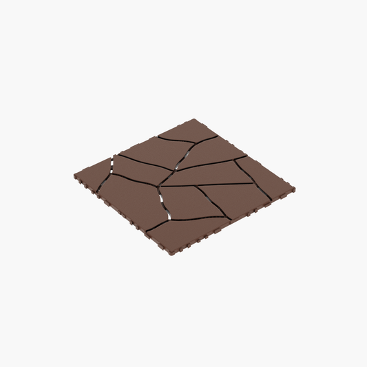 Stone Style 12' Patio Deck Tiles, DIY Module Interlocking Decking Tiles Floor Tile,Easy and Quick Installation Court Tiles for Porch Poolside Balcony Backyard 44pcs Red Brown