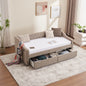 Twin Size Upholstered Daybed with Storage Drawers, Solid Wood Sofábed Bed Frame with Velvet Fabric & Wood Slat Support for Bedroom, Living Room, Office,Light Grey