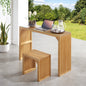 Natural Pine Dining Bench and Table Set – Versatile Indoor Wood Furniture for Entryway, Living Room, Kitchen, and Bedroom – Includes Small Tempered Glass Top