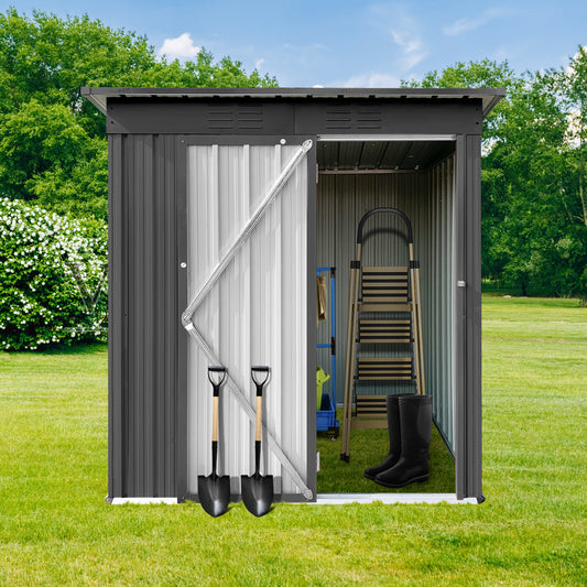 Metal garden sheds 5ft×4ft outdoor storage sheds  grey