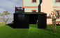 Metal garden sheds 10ftx12ft outdoor storage sheds black with window with sliding door