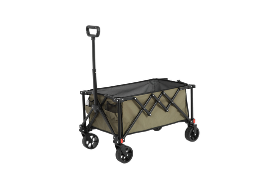 Folding Wagon Carts,Folding Wagon Cart with All Terrain Wheels,Heavy Duty Garden Carts with Adjustable Handle,Outdoor Utility Wagon for Camping Shopping Sports Fishing (army green)