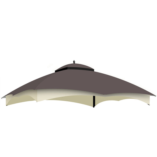 Replacement Canopy Top for Lowe's Allen Roth Heavy Duty Gazebo Roof Gazebo Top with Air Vent 10X12 Gazebo CoverReplacement Top Only (Brown)