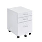 White and Chrome 3-Drawer Rectangular File Cabinet